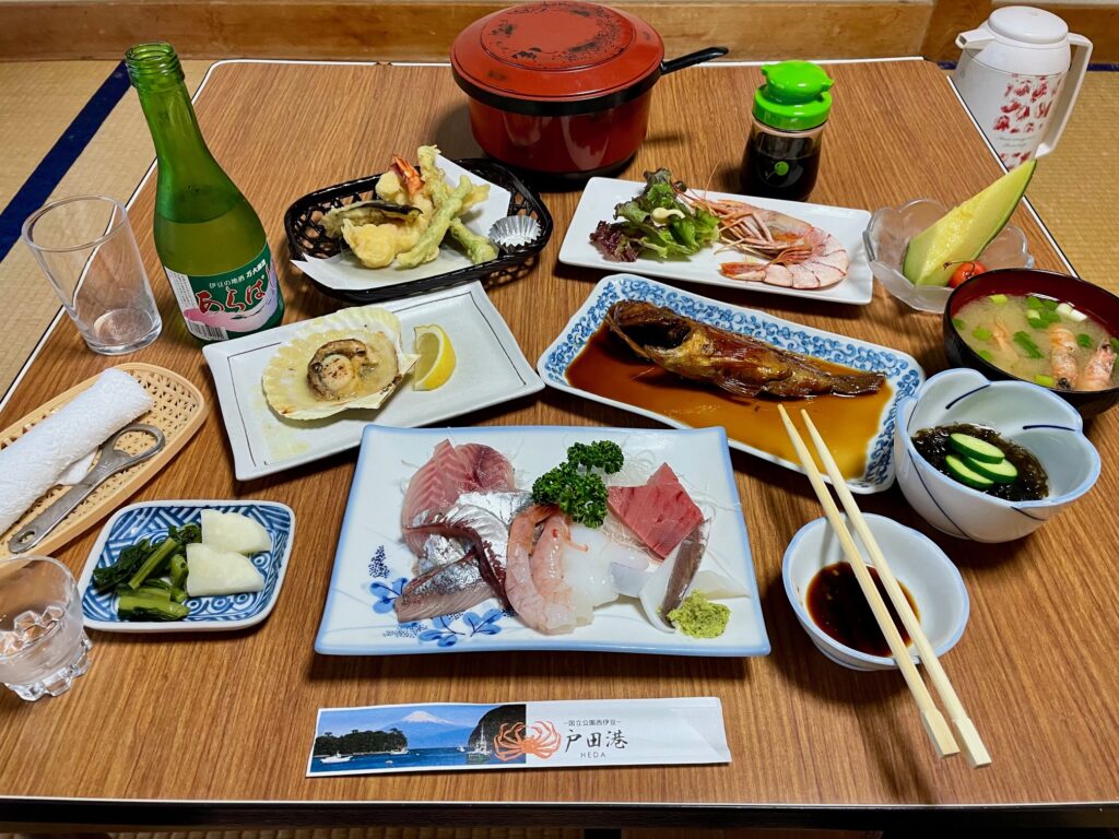 伊豆ツーリングの夕食